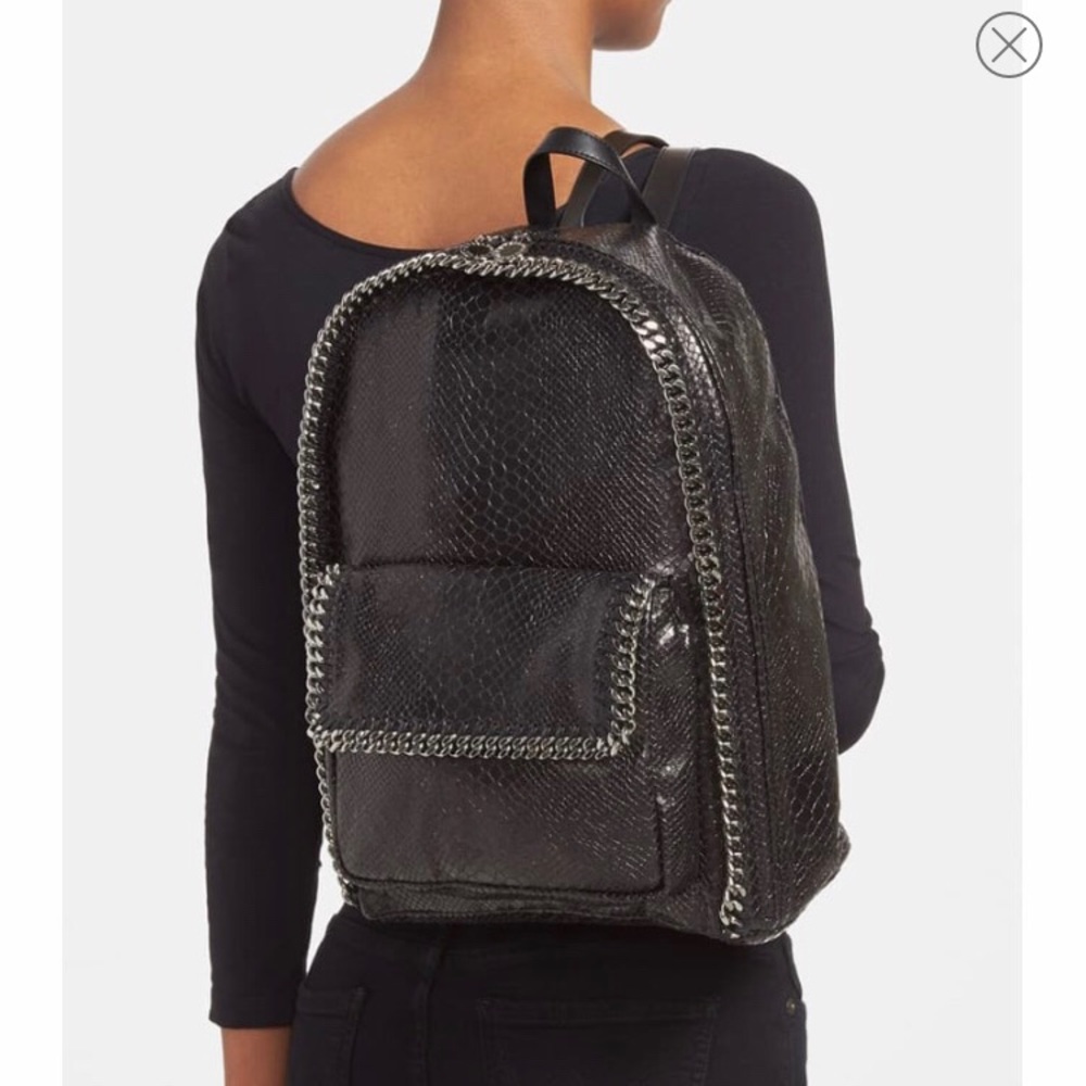 Very Rare! Stella McCartney Falabella Faux Snake Skin / Python Embossed Backpack